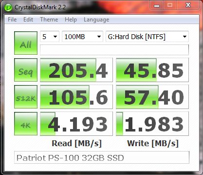 1x Patriot PS-100 32GB SSD
