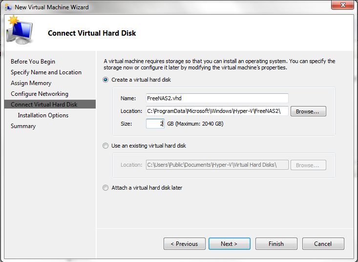 Hyper-V - Specify the Hyper-V VM's VHD Path and Name