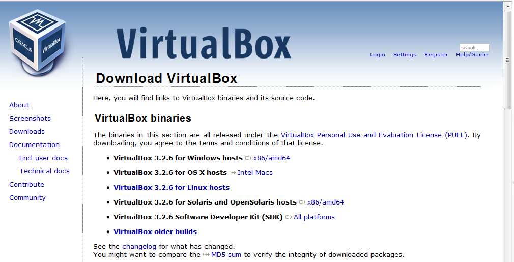 Download Virtual Box from VirtualBox.org