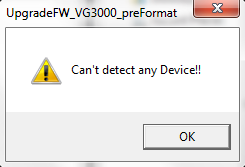 Error if you do not run the firmware update tool as adminstrator