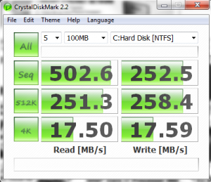 OCZ Agility 2 120GB CrystalDiskMark Benchmark Results