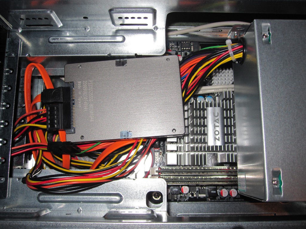 Apex MI-100 Cramped with PSU and wires installed