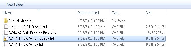 Windows 7 Throw Away VM Copy fully patched VHD