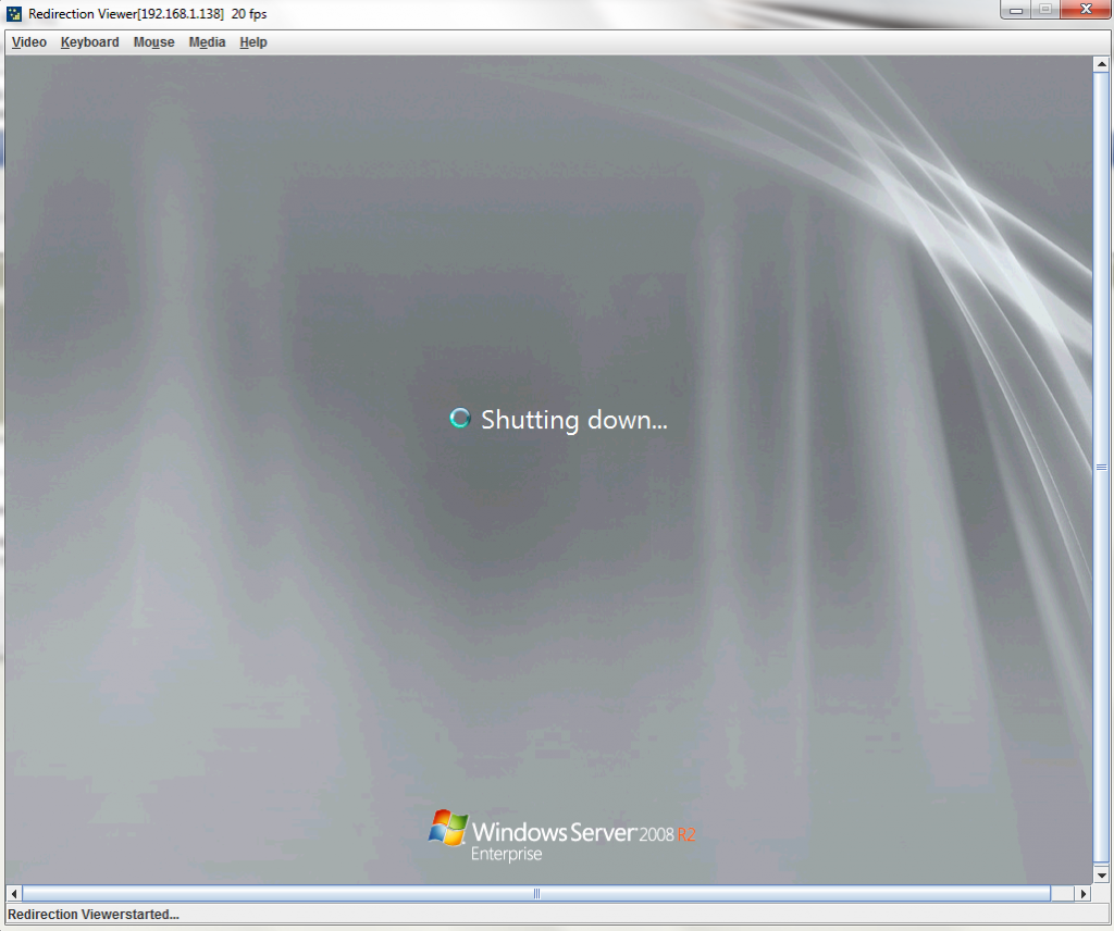 Windows Server 2008 R2 Stuck at Shutdown Screen