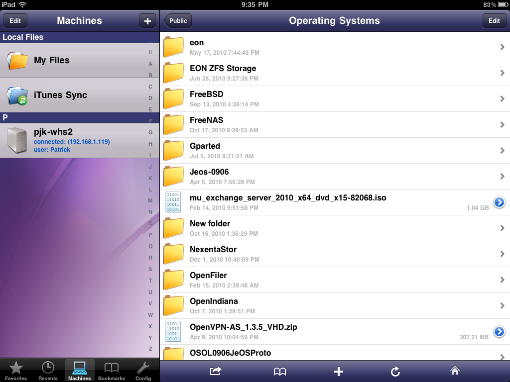 FileBrowser iPAD NAS View Remote Files