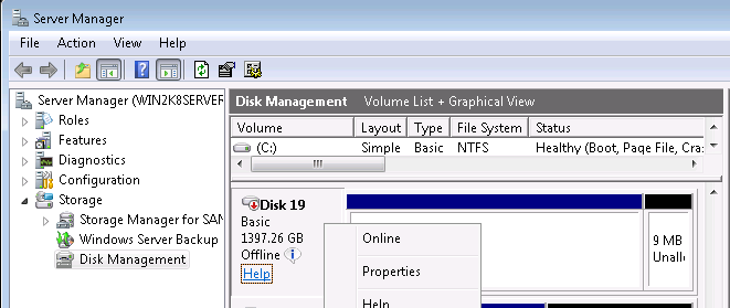 Set Disk to offline mode in Disk Management