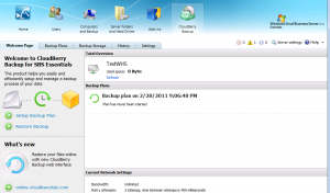 CloudBerry Backup Main Screen