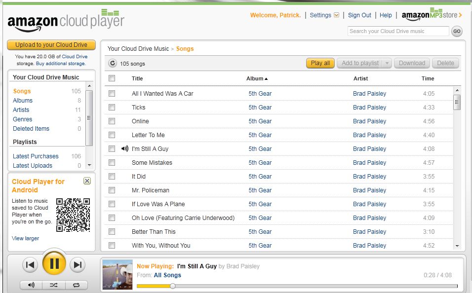 Amazon Cloud Player - Playing an Album from the Cloud