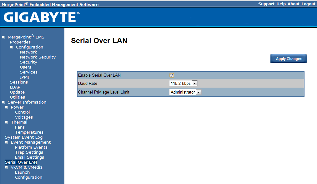 Gigabyte IPMI Management Serial Over LAN