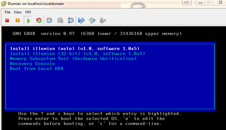 ESXi 5 Illumian Installer Menu