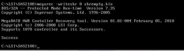 Flash IBM M5014 to LSI 9260-8i Step 1 sbrempty
