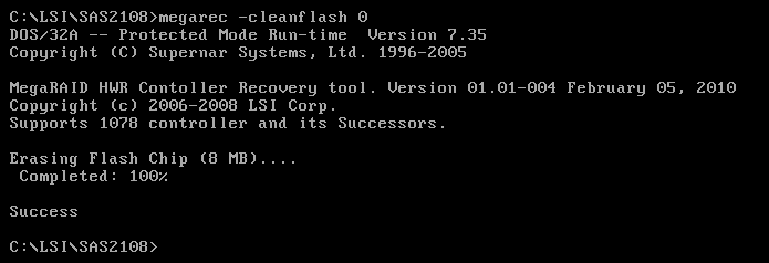 Flash IBM M5014 to LSI 9260-8i Step 3 cleanflash