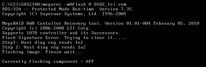 Flash IBM M5014 to LSI 9260-8i Step 5 m0flash
