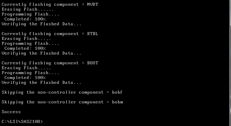 Flash IBM M5014 to LSI 9260-8i Step 6 success