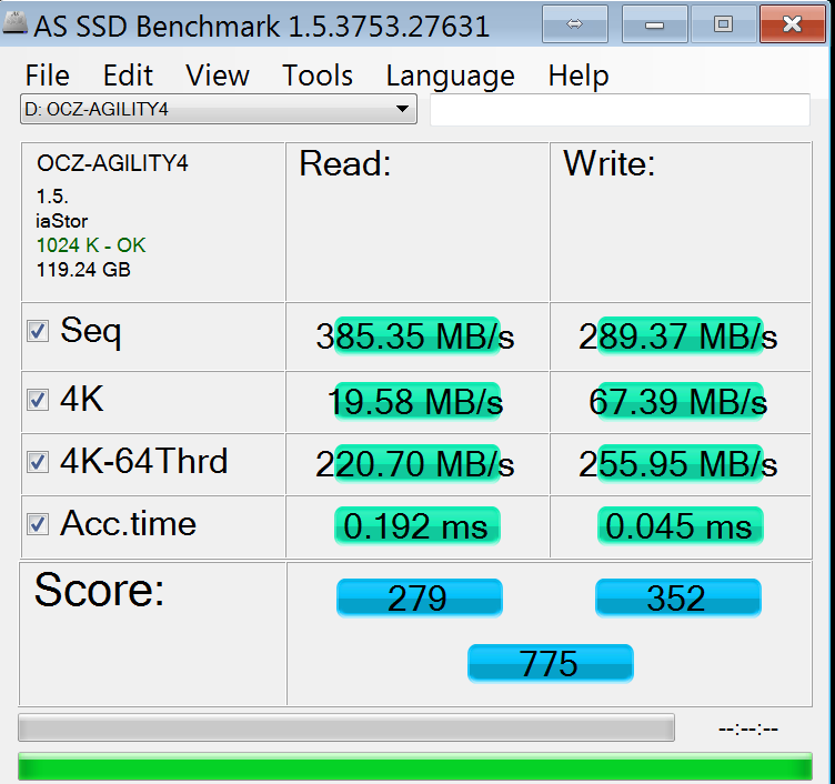 OCZ Agility 4 128GB - AS SSD Benchmark