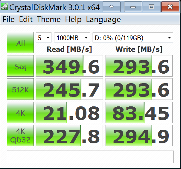 OCZ Agility 4 128GB - CrystalDiskMark