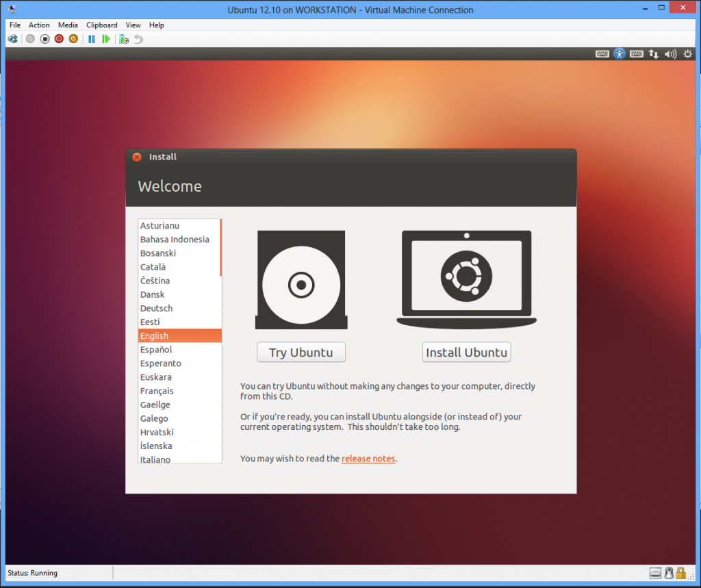 Install Ubuntu on Windows 8 Hyper-V - Install Linux