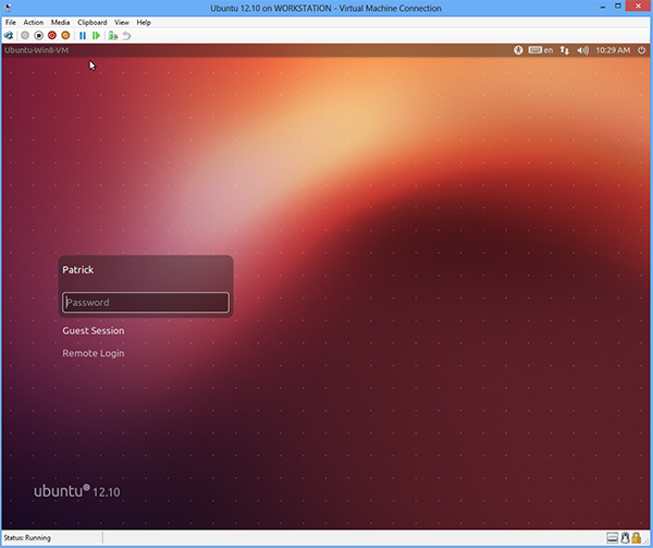 Install Ubuntu on Windows 8 Hyper-V - Running