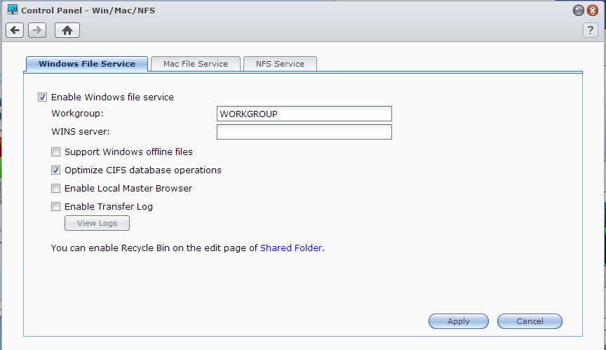 Synology Windows File Service