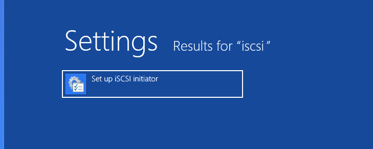 Windows 8 - Settings iSCSI Initiator Set Up