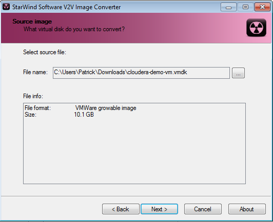 Cloudera CDH4 Hadoop in Windows 8 Hyper-V VDMK to VHD Conversion