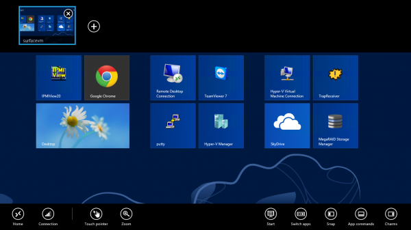 Microsoft Surface Admin Hyper-V VM Start Menu