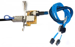SAS to SATA Forward Breakout Cable and PCI Adapter