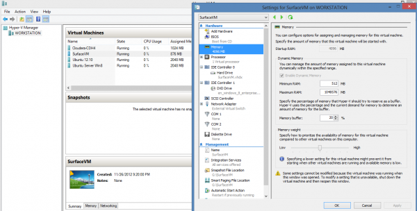 Microsoft Hyper-V SurfaceVM Configuration