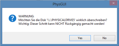 Copy pfsense image to hard drive - PhysGUI write warning message