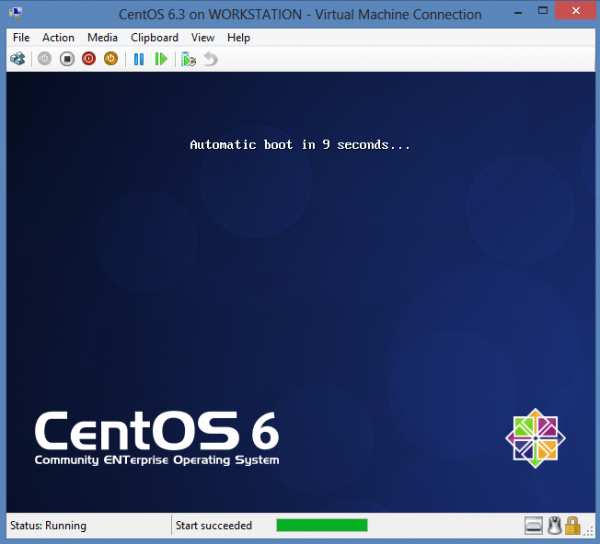 Install CentOS 6.3 on Windows 8 Hyper-V – Boot to ISO