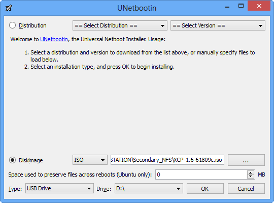 Xen Cloud Platform Install Start unetbootin