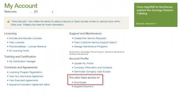 Citrix My Account