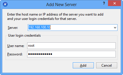 XenCenter - Add Server