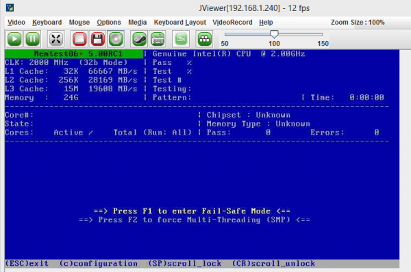 Test Server Memory - Boot From Memtest86 Plus ISO and Select SMP