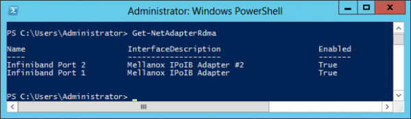 Get-NetAdapterRdma Results
