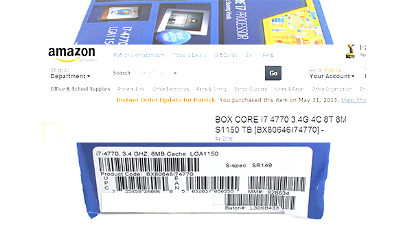 Intel Core i7-4770 Boxed from Amazon