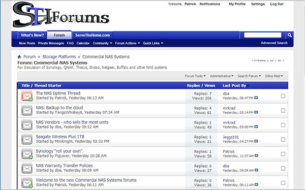 New Commercial NAS Forum