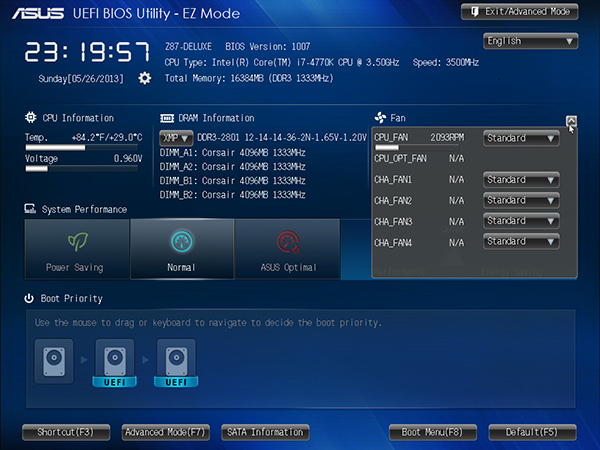 ASUS UEFI BIOS - EZ Mode Fan Controls
