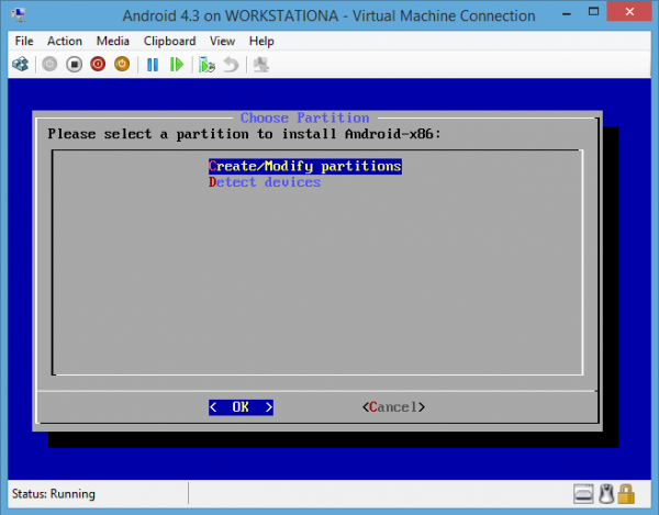 Android-x86 on Hyper-V Create and Modify Partitions