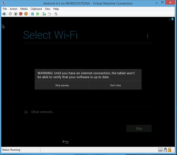 Android-x86 on Hyper-V Setup - WiFi Error
