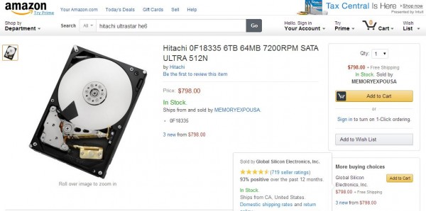 HitachiGST 6TB Hard Drive Amazon