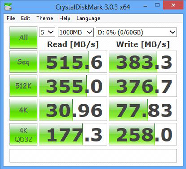 MyDigitalSSD BP4 128GB CrystalDiskMark Benchmark