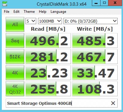Smart Storage Optimus 400GB - CrystalDiskMark