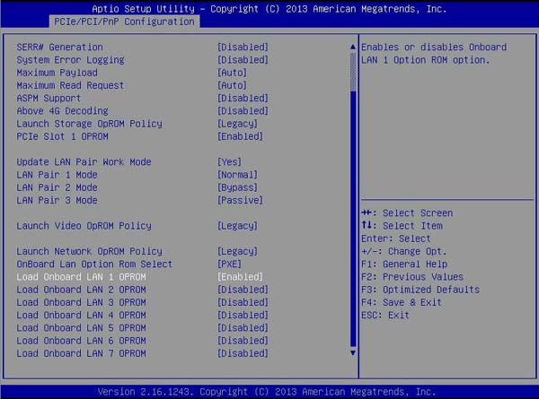 Supermicro A1SRM-LN7F-2758 7 LAN in BIOS