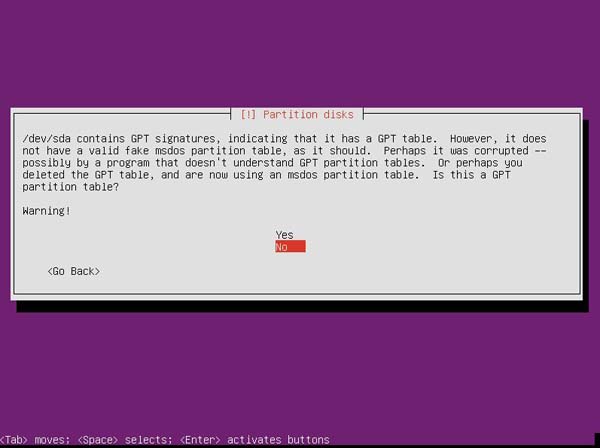 Ubuntu RAID 1 - Step 9a GPT from previous installation