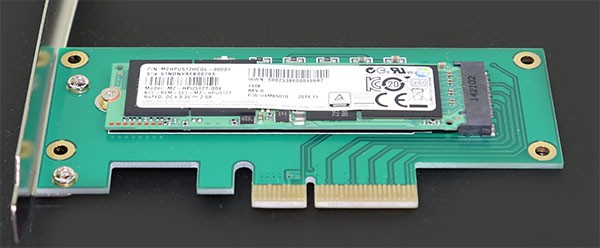 M2 PCIe x4 adapter m2 slot with Samsung XP941 512GB