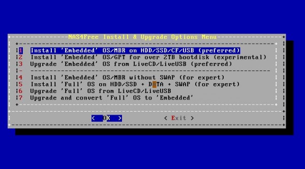 nas4free install 2 - embedded