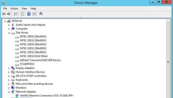 Intel Ethernet Connection X552 10GbE SFP Device Manager