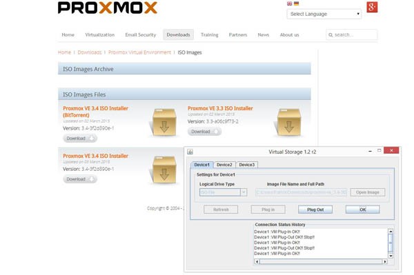 Proxmox VE 3.4 Download and Mount