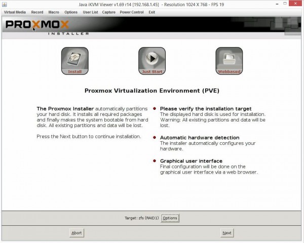Proxmox VE 3.4 Installer Target zfs RAID1